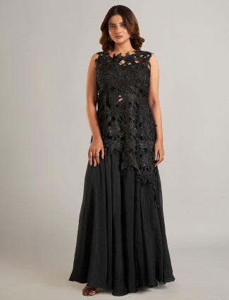 Trendy black lehenga suit