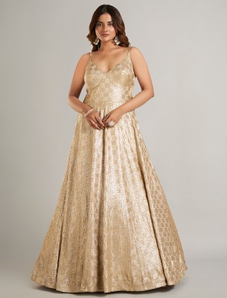 Rich gold party wear gown