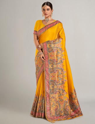 Newest mustard yellow saree