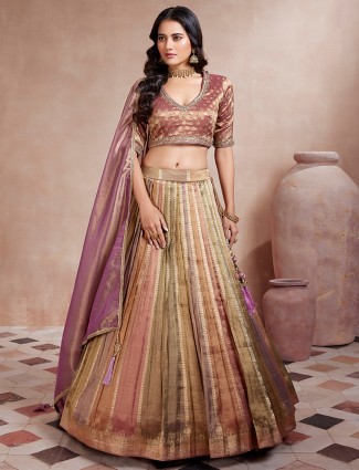 Trendy brown silk lehenga choli