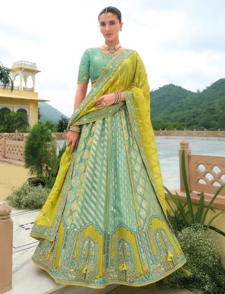 Heart melting mint green silk lehenga choli
