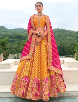 Gorgeous orange silk lehenga choli