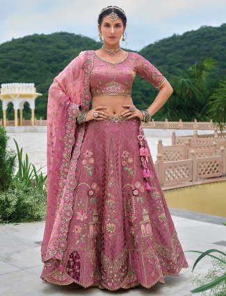 Heart melting bright purple silk lehenga choli