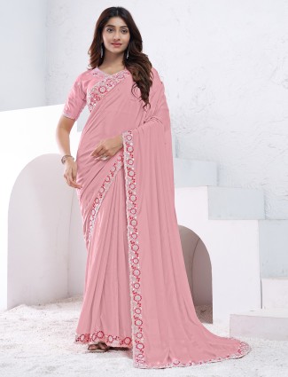Latest peach saree for party wear