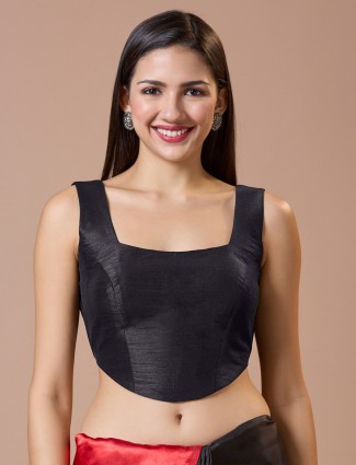 Black silk blouse in ready made
