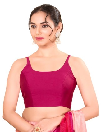 Megenta pink silk readymade blouse