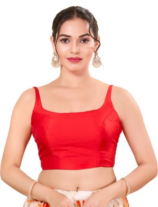 Newest red silk ready made blouse