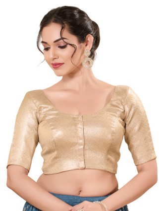 Ready made silk blouse in golden