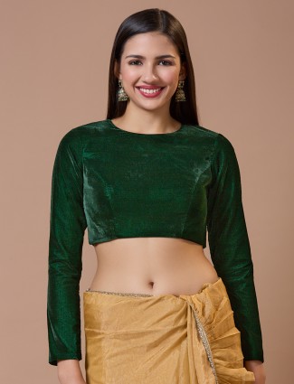 Velvet dark green blouse