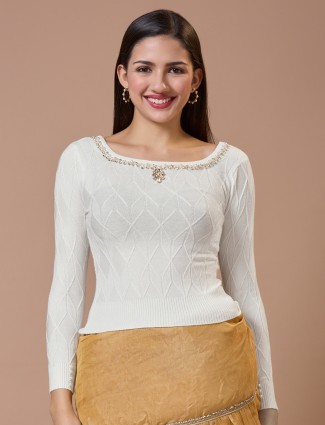White knitted readymade blouse