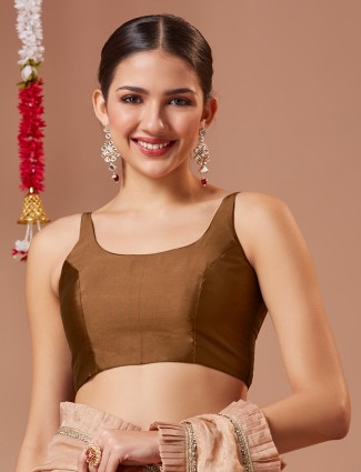 Copper brown blouse in luxurious silk