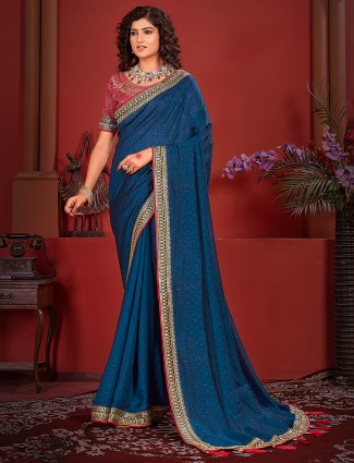 Latest grey linen saree