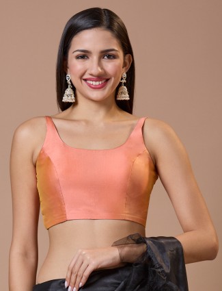 Stunning peach silk readymade blouse