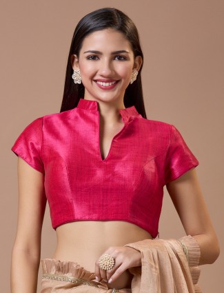 Stunning pink silk readymade blouse