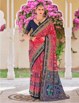 Garaceful magenta printed saree
