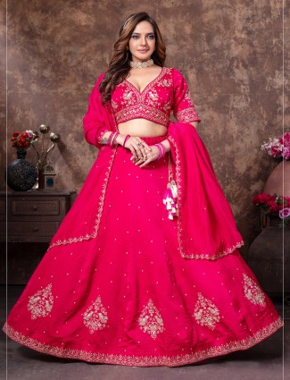 Latest rani pink silk lehenga choli