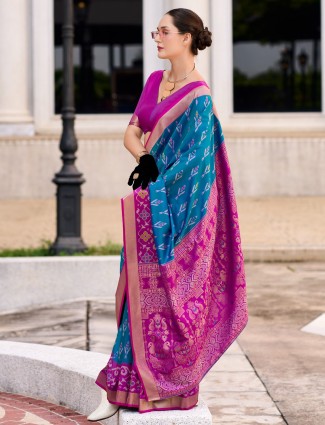 Latest grey linen saree