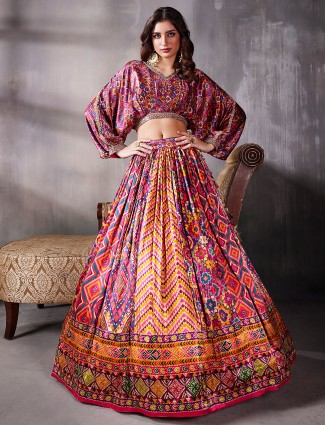 Stunning purple silk lehenga choli for wedding
