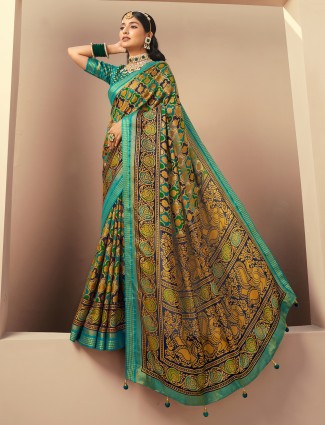 Breezy multi colour georgette saree with prints