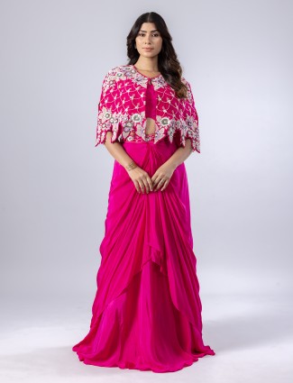 Magenta designer silk salwar suit for women
