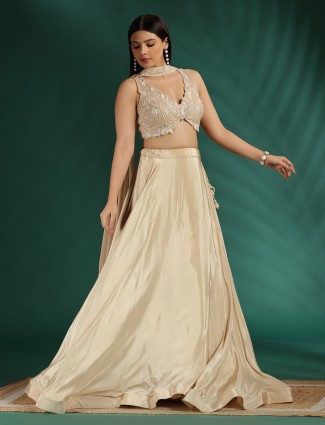 Yellow green silk chaniya choli delight