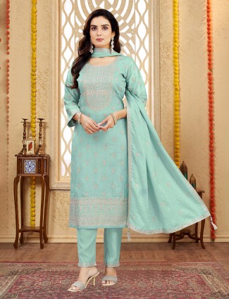 Onion pink silk palazzo suit with beads detailing