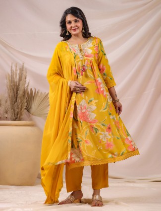 Yellow radiance kurti set with dupatta