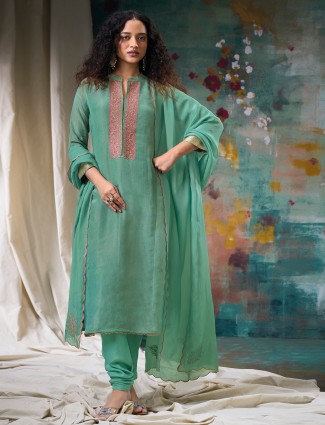 Gorgeous dusty green salwar suit