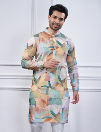 Multi color cotton printed kurta suit for special ocassions