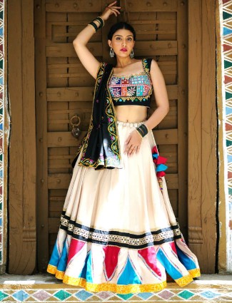 Stunning multi color cotton silk chaniya choli