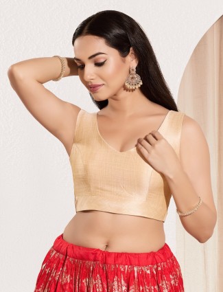 Cream ready made silk blouse