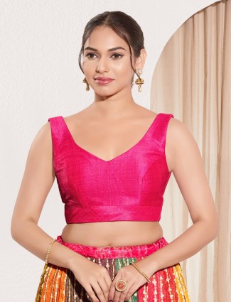 Ready-made dark pink silk blouse
