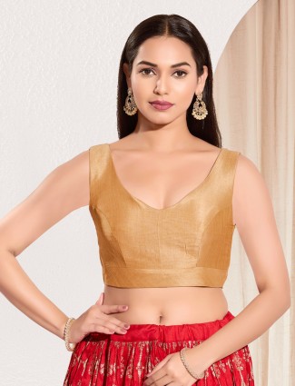 Ready-made gold silk blouse in rich fabric