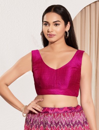 Ready-made purple silk blouse