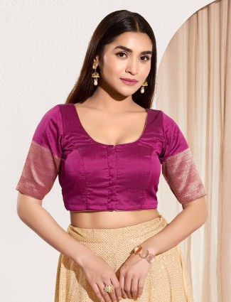 Pastel purple silk ready made blouse