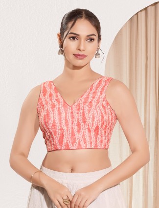 Attractive peach viscose rayon blouse
