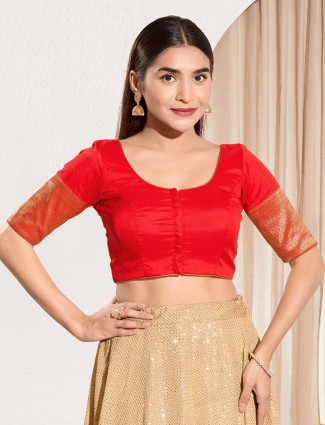 Stunning red silk ready made blouse