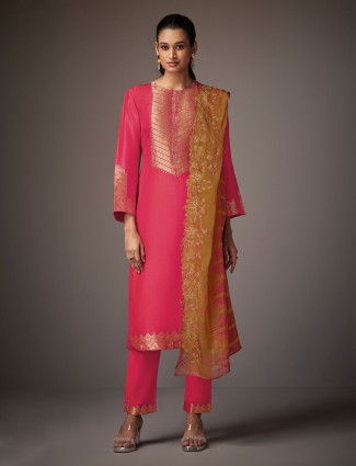 Red silk festive salwar suit