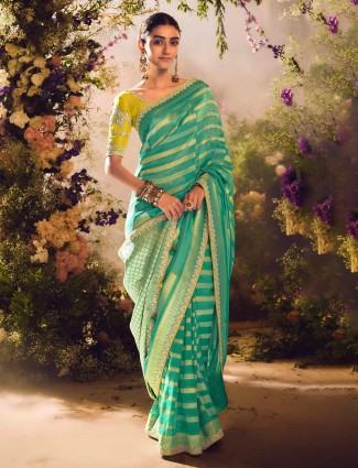 Pista green cotton silk thread work salwar suit