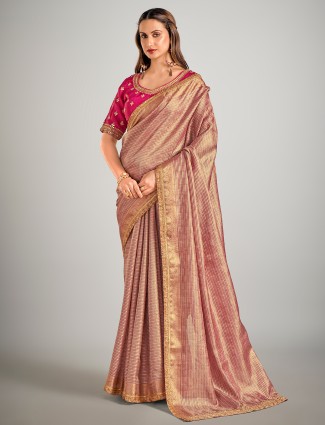Rani tissue silk zari weaving saree