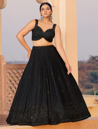 Gorgeous black georgette premium lehenga choli