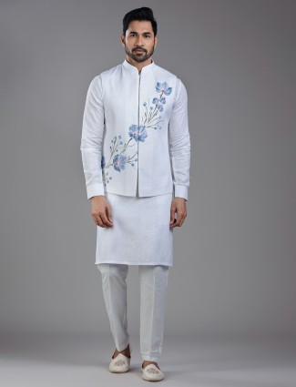White waistcoat set for wedding ceremony
