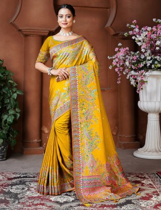 Grey lycra designer ready to wear saree for women