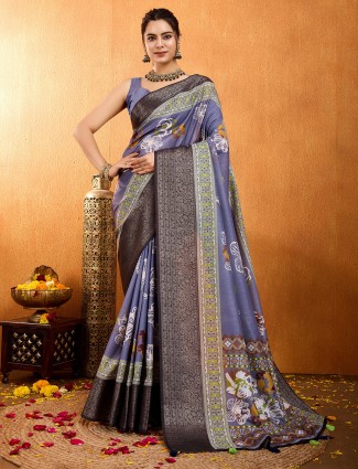 Lavender crepe silk saree for festive season