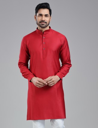 Wonderful red simple kurta for festival