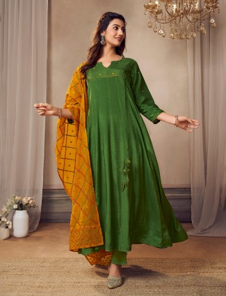Red silk sharara set with sequins glamour