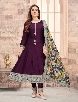 Stunning satin off-white salwar suit