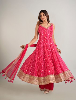 Rani color printed silk palazzo suit