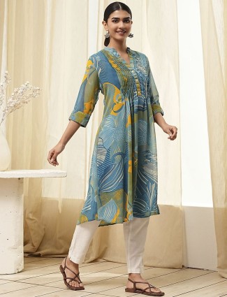 Stunning blue casual georgette kurti