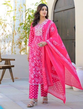 Rani cotton silk women kurti set for festival
